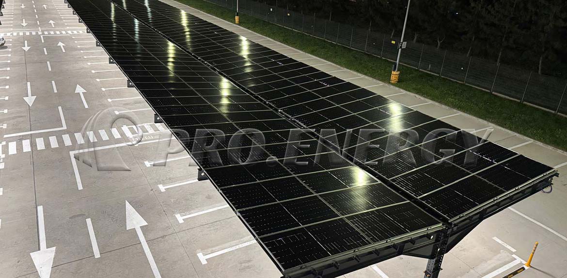 Montagesystemlösung für Solarcarports aus T-förmigem Kohlenstoffstahl für 500 kWp