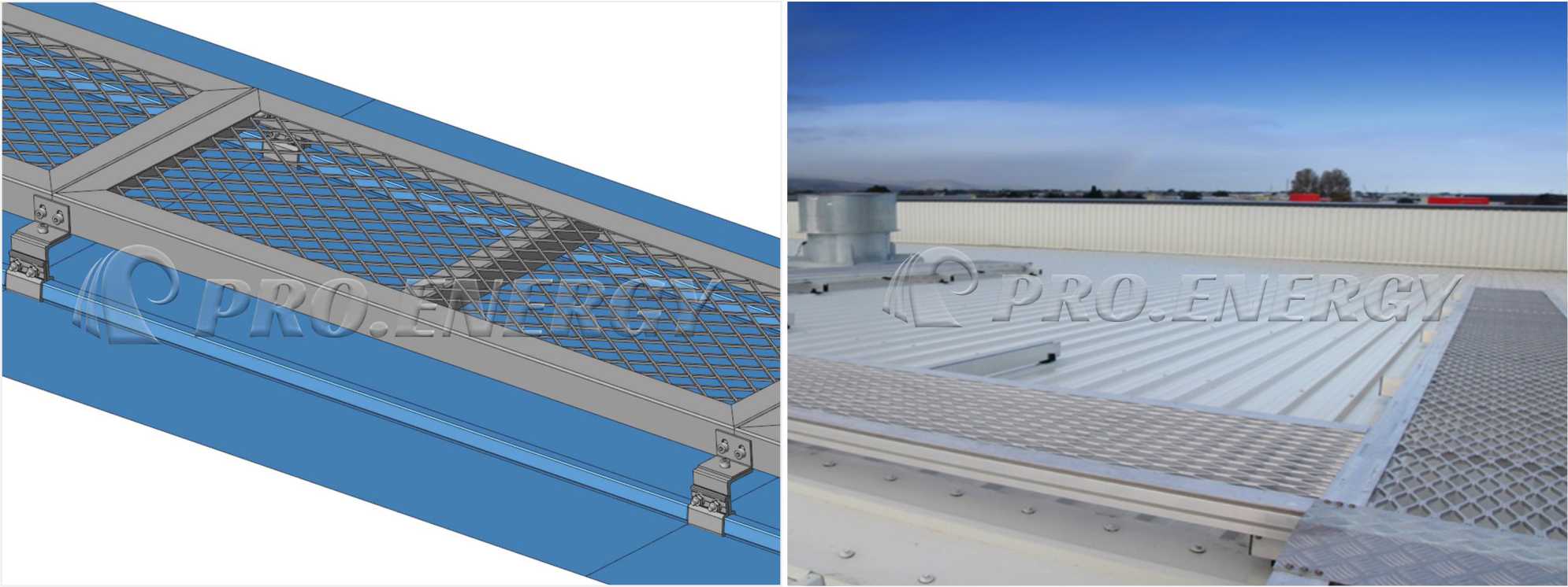 High-load-bearing galvanized steel roof walkway High-load-bearing galvanized steel roof walkway