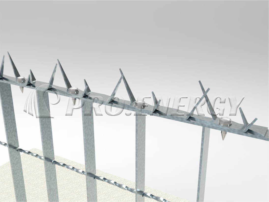 Anti-theft fence top spikes detail Anti-theft fence top spikes detail