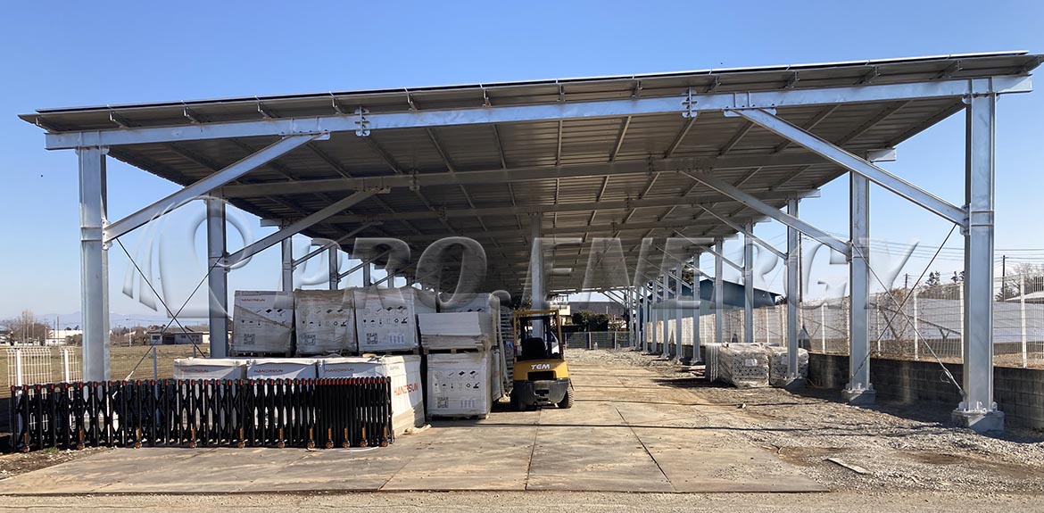 Montagesystem für Solarcarports aus Kohlenstoffstahl