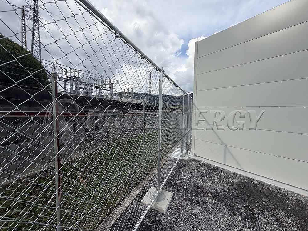 Completed on‑site welded mesh security fence perimeter view