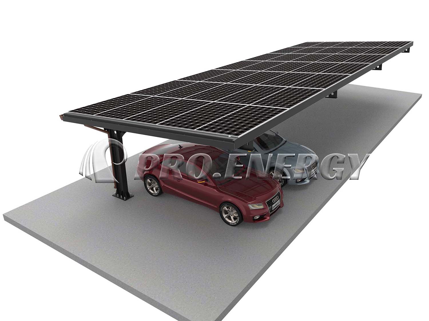 PROFENCE.ENERGY T-type solar carport mounting system render
