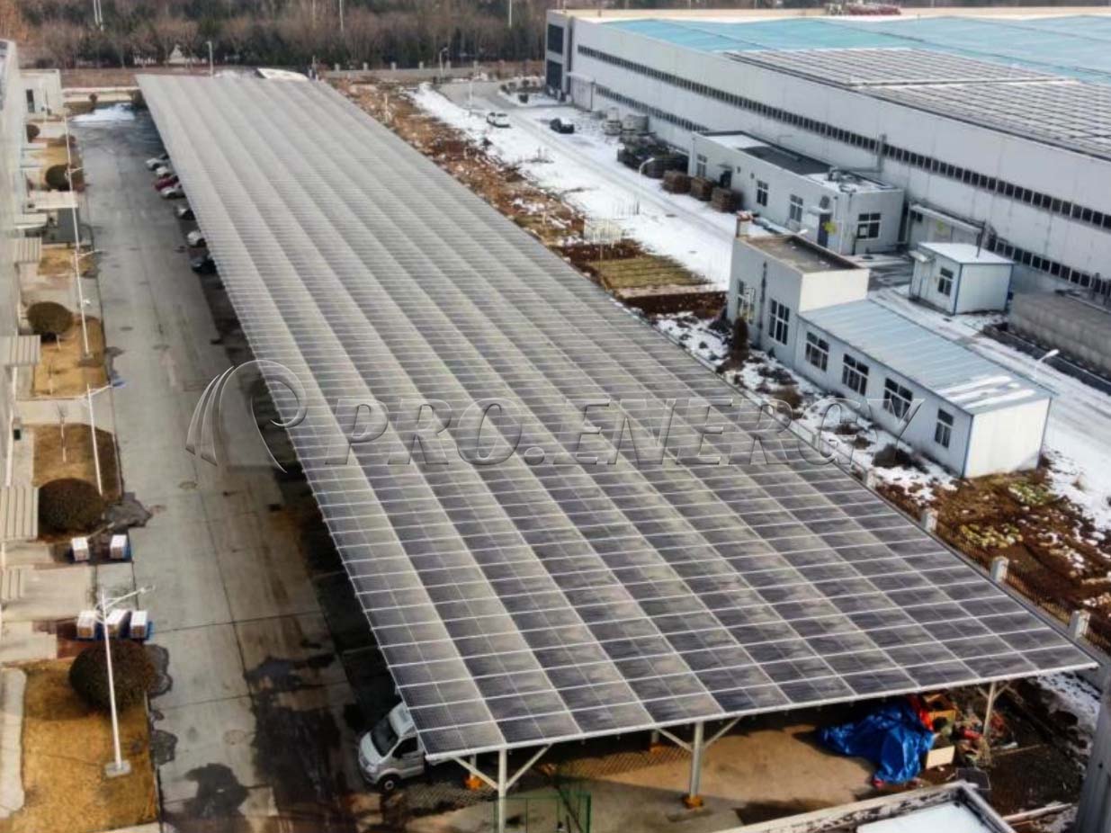 PROFENCE.ENERGY 660kWp waterproof solar carport mounting system project site PROFENCE.ENERGY 660kWp waterproof solar carport mounting system project site